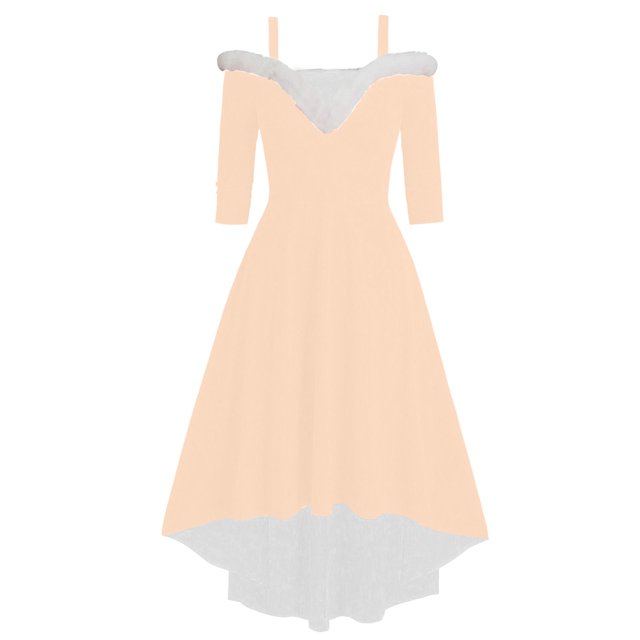 FcBaudy Robe à Manches Longues Col en V, Robes d'Été pour Femmes, Robes d'Été Mode Mi-Longues Sans Manches Imprimé Vintage de Noël pour Femmes