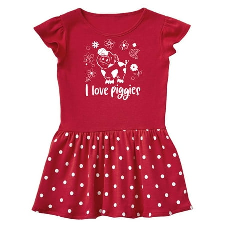 

Inktastic I Love Piggies Cute Pig and Flowers Gift Baby Girl Dress