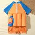 thumbnail image 4 of IBTOM CASTLE Toddler Floatation Swimsuit with Adjustable Buoyancy Float Suit One-Piece Training Aid Swimwear for Boys Girls 3-4 Years Orange - Dinosaur, 4 of 7