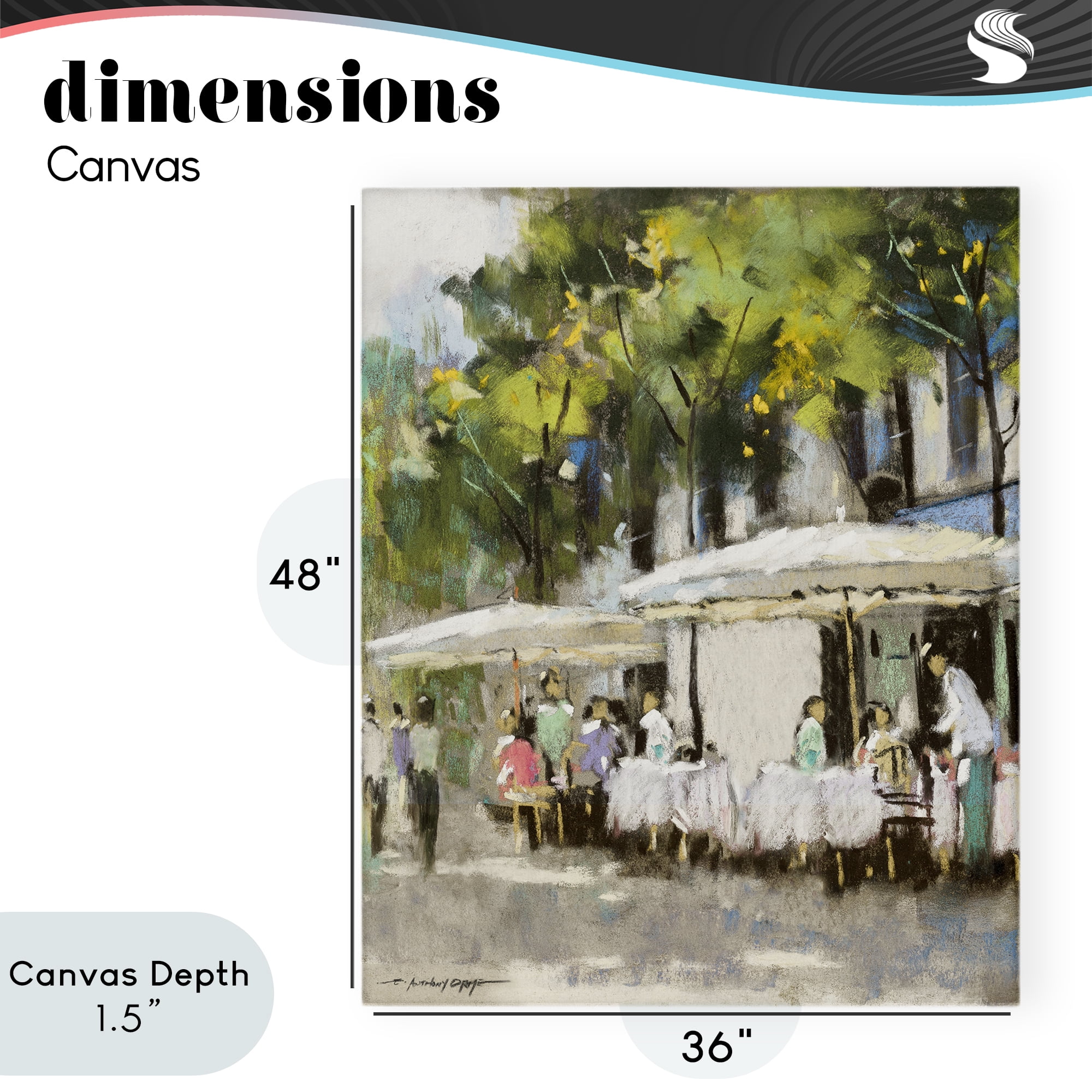 Stupell Industries Sunny Street Cafe Dining Canvas Wall Art, design by Anthony Orme