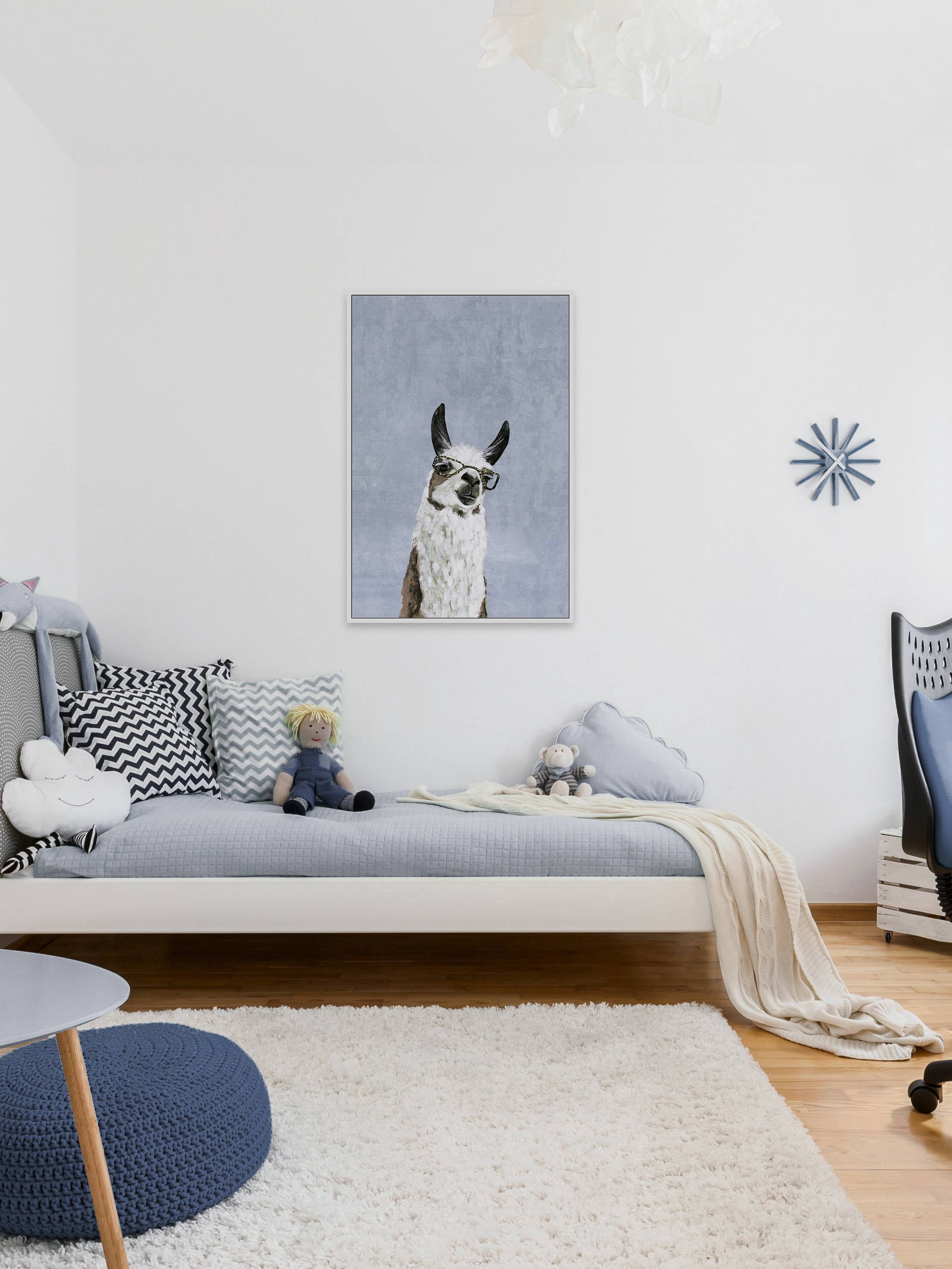 Cool Llama II Floater Framed Painting Print on Canvas