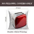 thumbnail image 2 of LALILO Throw Pillow Covers Bright Red Shiny Retro White Red Retro Cushion Cover 18" x 18", 2 Pack, 2 of 6