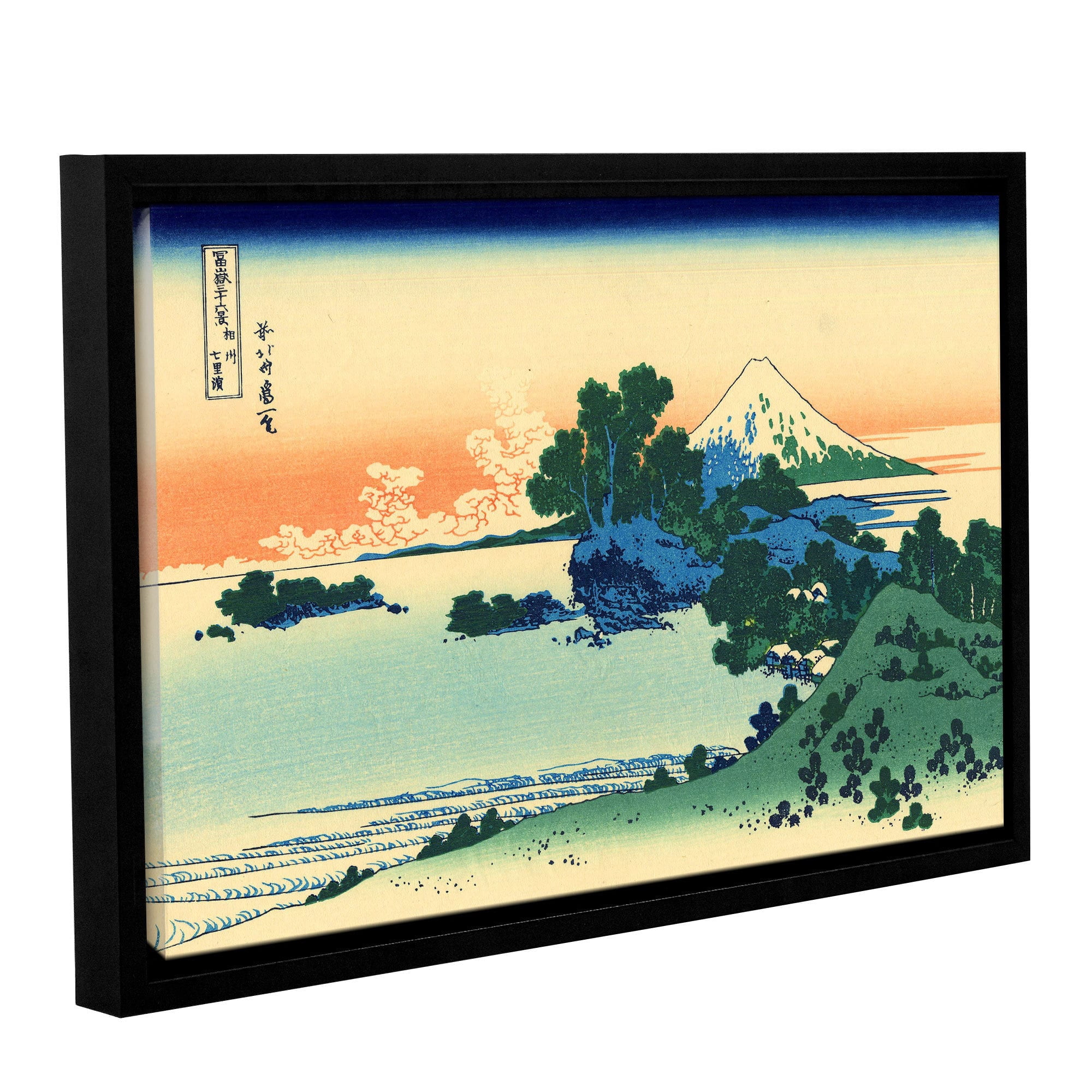 ArtWall Katsushika Hokusai "Shichiri Beach in Sagami Province" Gallery-Wrapped Floater-Framed Canvas