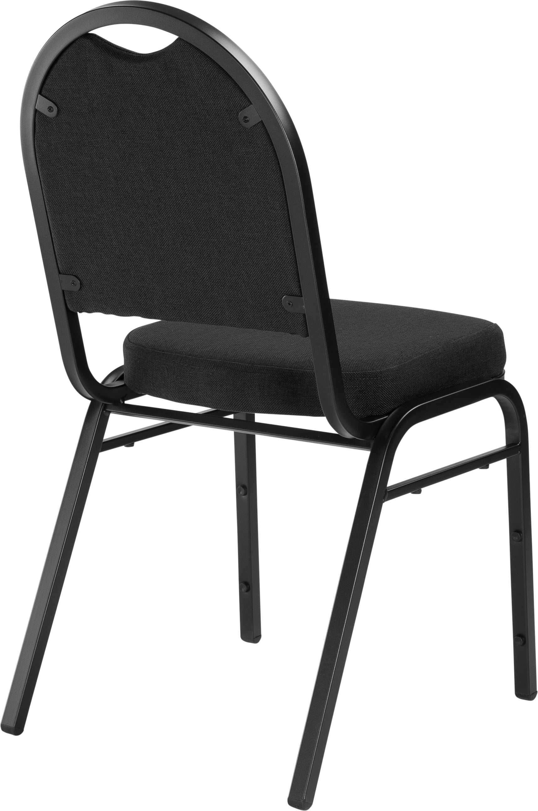(Pack of 2) NPS® 9200 Series Premium Fabric Upholstered Stack Chair, Ebony Black Seat/Black Sandtex Frame