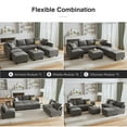 thumbnail image 3 of Honbay Convertible Sectional Sofa, U Shaped, with Storage, Velvet, Dull Grey, 3 of 5