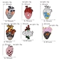 thumbnail image 4 of Set de broches con forma de corazón creativo inspirado en la anatomía colorida, 4 of 4