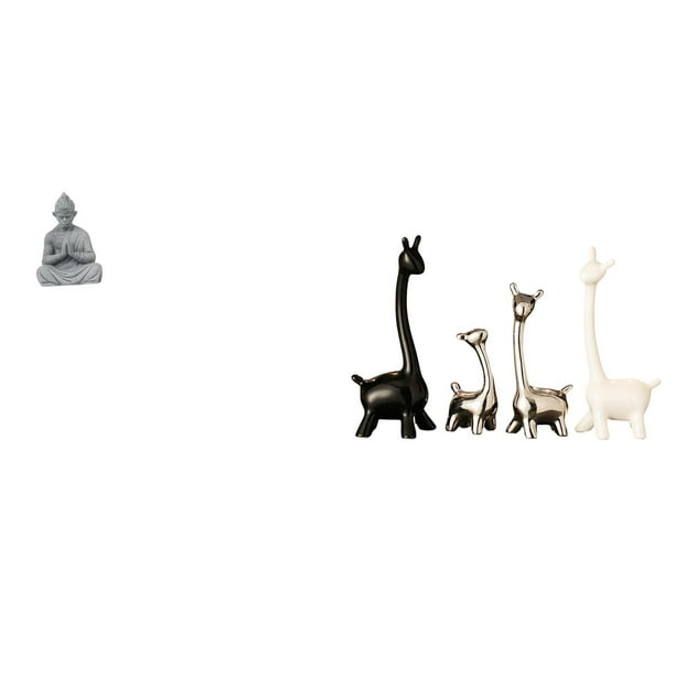 Escultura De Mono Buda Y Jirafa De Cerámica, Estatua Coleccionable Creativa Para Decoración Moderna De Hotel, Patio, Oficina, Escritorio, Estantería.