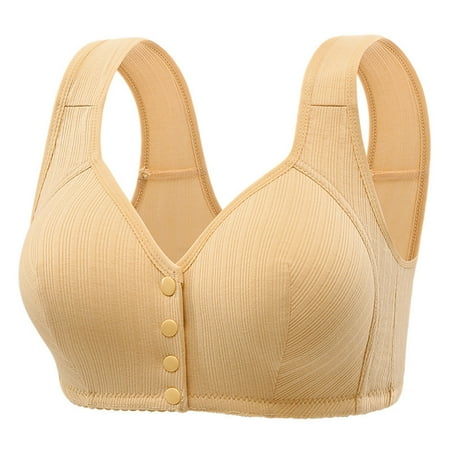 Black of Friday Deals!Clearance Staron Women Bra No Underwire Comfort Bra Soft Strap Comfortable Bra Wireless Front Close Bras Front Button Bra