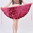 thumbnail image 5 of AGWOLF Sequin Skirt for Women Glitter Mermaid Mini Skirts Sparkly Belly Dance Hip Scarf Music Party Rave Wrap Skirt, 5 of 7
