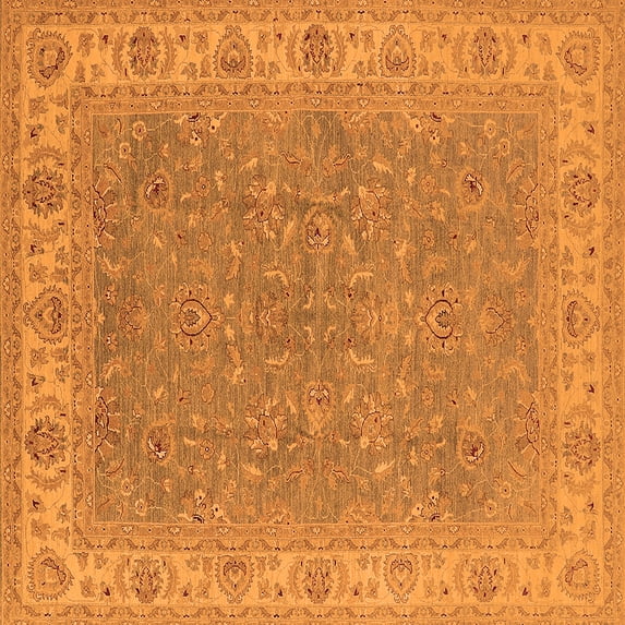 Ahgly Company Indoor Square Oriental Orange Industrial Area Rugs, 5' Square