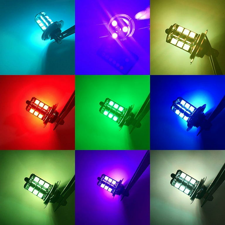 2-pack RGB H8/H11 Fog Light Bulbs Multi-Color RGB LED Fog Lights Driving  Bulbs Remote Control H8/H11 Replacement Lamp 