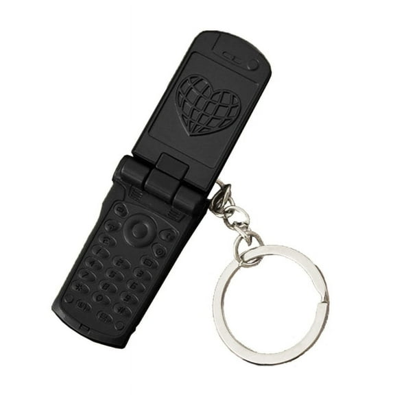 Mini Flip and Rotate Keychain Creative Phone Shaped Pendant Charm Keyring Y2K Style Bag Keys Hanging Ornament Decor