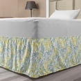 thumbnail image 1 of Meadow Bed Skirt, Spring Nature Leaves Herbs Flower Branches Flourish in Rural Field, Elastic Bedskirt Dust Ruffle Wrap Around for Bedding Decor, 4 Sizes, Pale Seafoam Yellow Green, by Ambesonne, 1 of 2