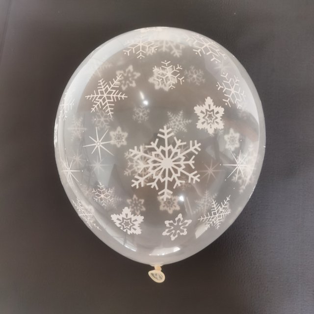 Globo de látex transparente de 12 pulgadas con forma de copo de nieve, globo relleno de confeti de papel y lentejuelas
