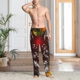 thumbnail image 2 of Sigee Wolf With Wildflowers print Men's Pajama Pants Lounge Sleep Bottoms with Elastic Waistband and Pockets-X-Large, 2 of 6