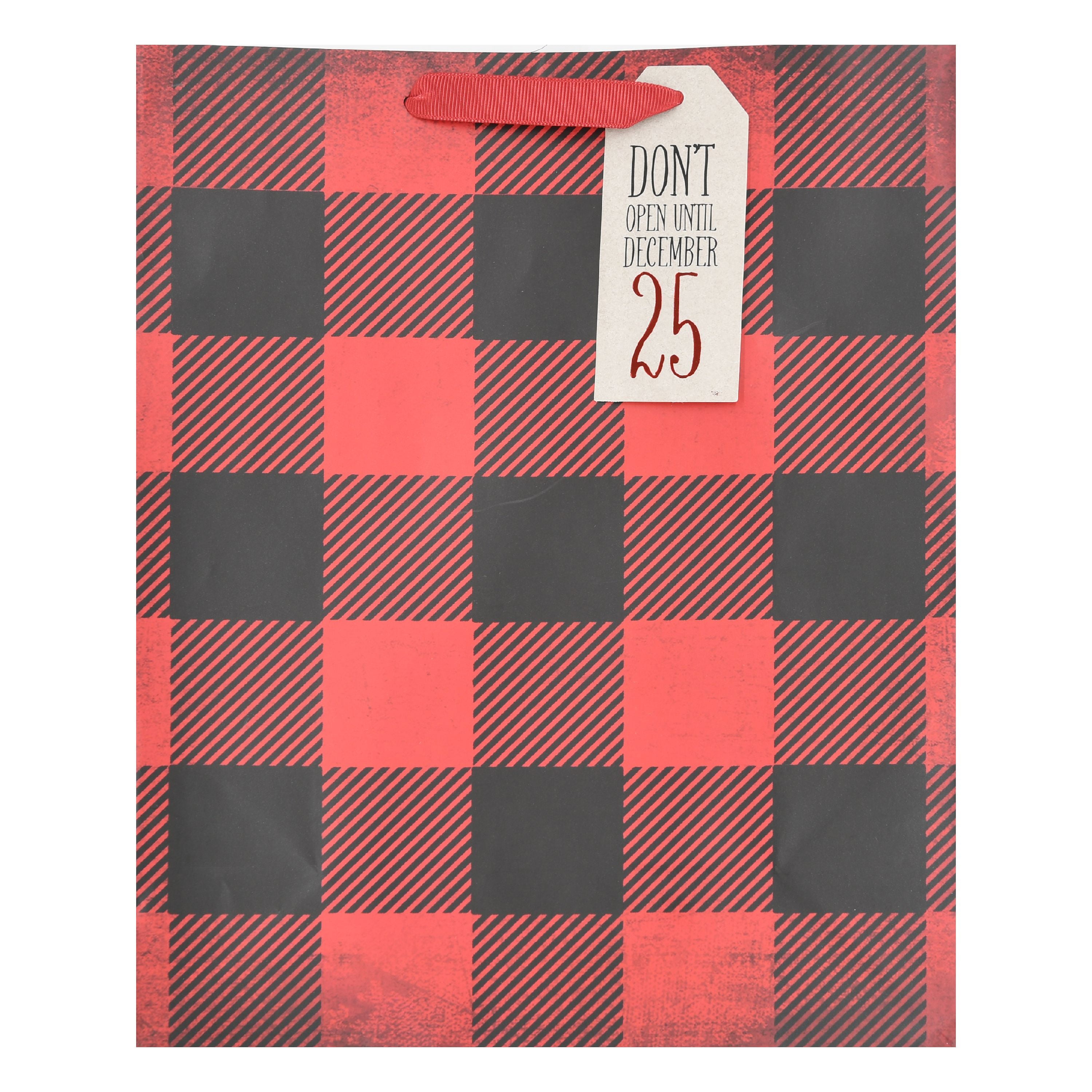 Holiday Time Buffalo Plaid Gift Bag