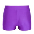thumbnail image 5 of Raenseen Kids Girls V-Front Waistband Shorts Breathable Stretchy Bike Shorts Sports Ballet Dance Purple 10, 5 of 9