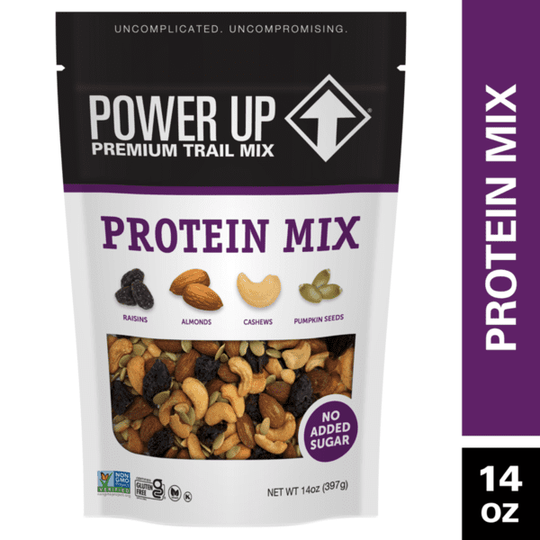 1x Gourmet Nut Power Up Premium Trail Mix, Protein Mix with pan
