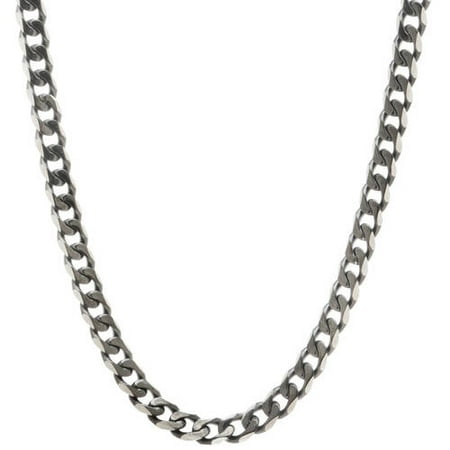 American Steel Men's Stainless Steel Jewelry/Black IP Ion Plated 22 Two-Tone Curb Chain Necklace, 6.25mm