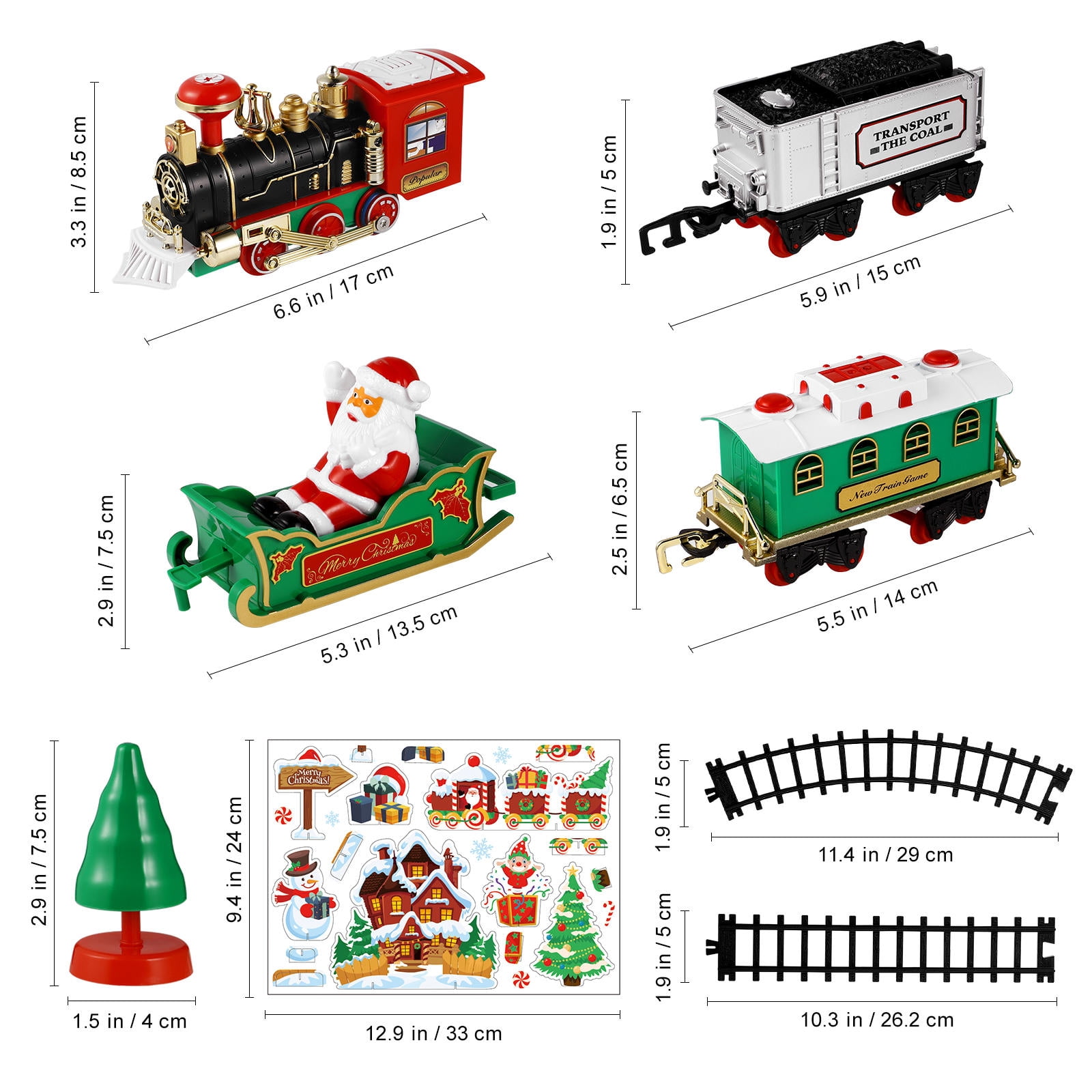LEORX Miniature Village Train Set Model Train for Kids Assorted Color with Sound Light 1 Set