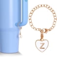 thumbnail image 4 of Accessoires de Charme pour Gobelets Forme de Cœur Initiales Identification Poignée Charms Idée de Noël Réfléchie, 4 of 5