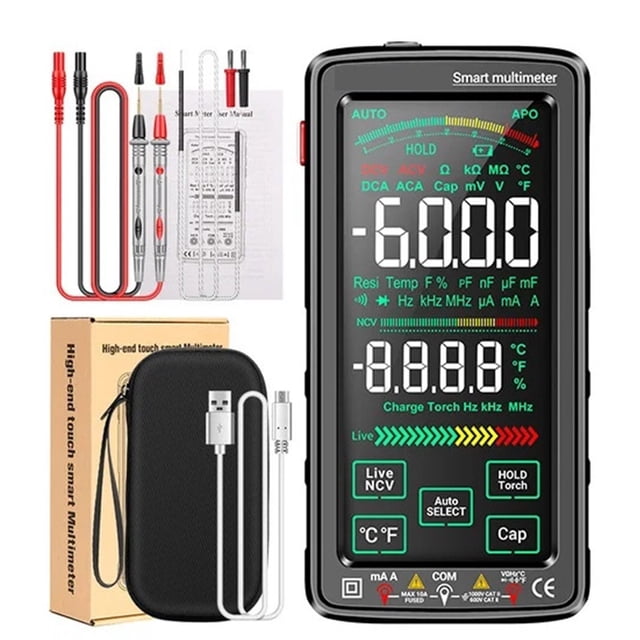 Smart Multimeter High-end Touch 6000 Counts Multimetro Test Rechargeable Multitester AC/DC Voltage Tester Current Tool ,Widely Used