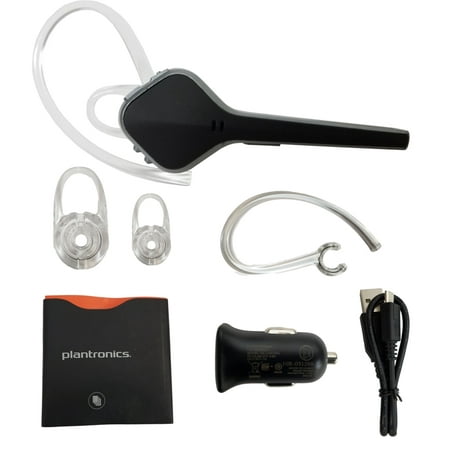 Plantronics Voyager Edge Bluetooth Headset Caller ID + Car Charger Carbon