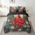 thumbnail image 2 of Manfei Merry Xmas Bedding Comforter Set 7 Pieces,Christmas Cardinals Full Bedding Set,Red Berry Fitted Sheet Flat Sheet For Men Women,Luxury Bedroom Decor Reversible, 2 of 8