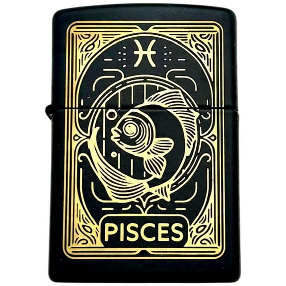 Zippo Lighter - Fireworks and Flag Gold (Pisces)