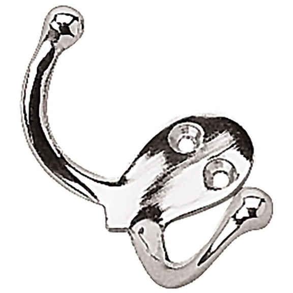 Chrome Brass Double Coat Hook