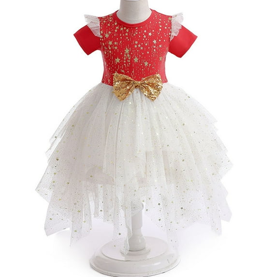 Princess Sparkle Tulle Dress For Girls Sequins Birthday Party Dress 4-11T