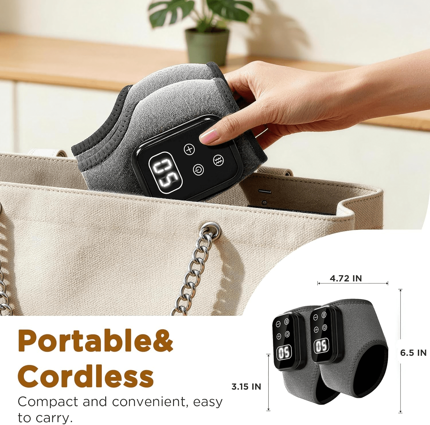 Portable Foot Massager, Heated Foot & Ankle Massager Wrap with Vibration Modes & Adjustable Heat Levels, Ideal Father's Day & Mother's Day Gifts, 2Pcs Grey