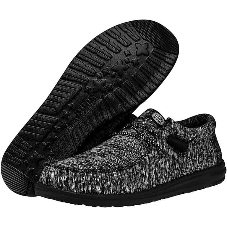 Hey Dude Men\'s Black Knit Slip-On Loafers Amazon.com: HEYDUDE Wally Sport Knit Black/White Size 8  main image 3