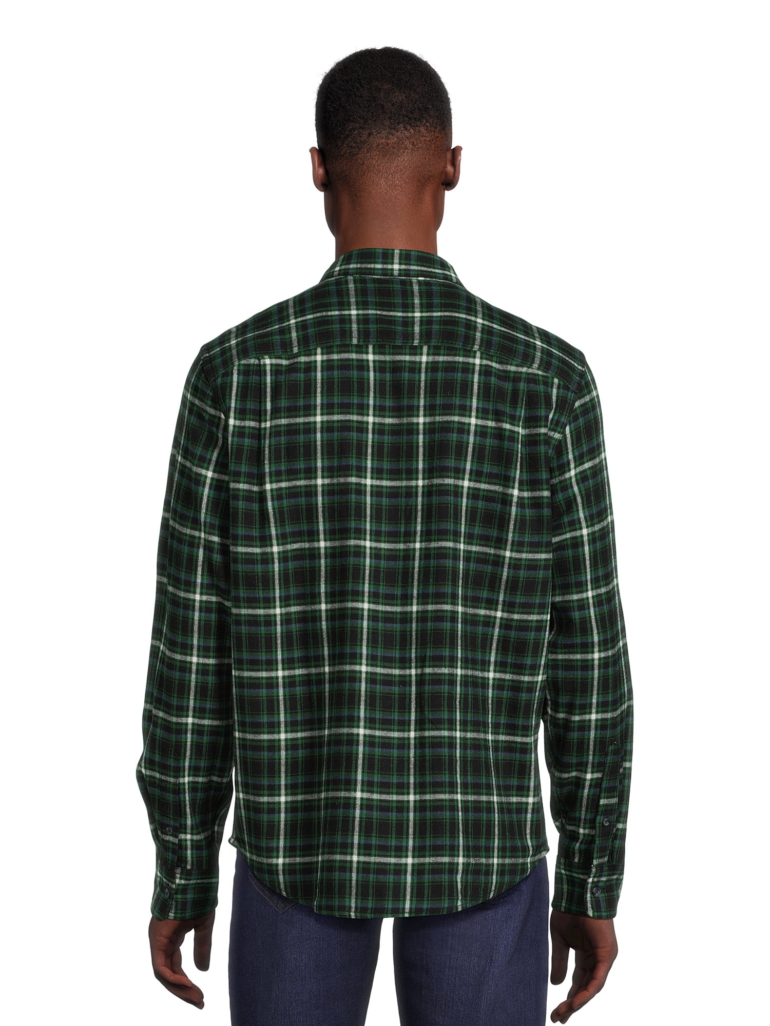 George Men's Long Sleeve Flannel Shirt, 2-Pack