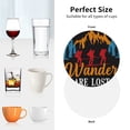 thumbnail image 6 of Fuzoiu Not All Who Wander Are Lost Hiking Print Leather Coasters Set,Drink Coasters Set of 4,for Tabletop Protection, Durable PVC Coasters,Home Décor and Housewarming Gift-Round Shape, 6 of 6
