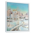 thumbnail image 3 of Designart 'Temple Over Country Road In Winter Landscape' Traditional Framed Canvas Wall Art Print, 3 of 5