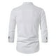 thumbnail image 4 of Camisa de lino y algodón para hombre de primavera y verano, camisa informal de manga larga con cuello levantado Pompotops oipoqjl47517, 4 of 9