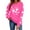 #0038-Hot Pink, variant on Ailaofu Women Valentine's Sweatshirt Love Heart Print Pullover Tops Loose Casual Cute Valentines Gift Long Sleeve Sweatshirt