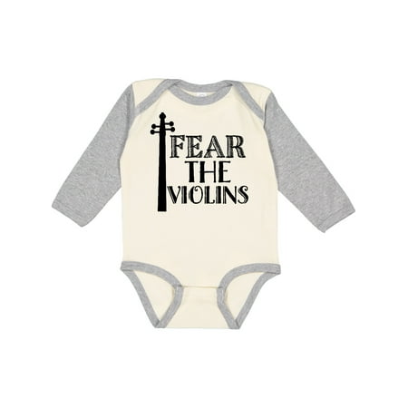 

Inktastic Fear The Violins Violinist Gift Gift Baby Boy or Baby Girl Long Sleeve Bodysuit
