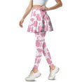 thumbnail image 2 of COEQINE Elastic Fashion Yoga Skirted Legging for Women with Pockets Pink Cow Spot Pattern Ruffle Pleated Tennis Skirts with Leggings High Waist Full Length Yoga Pants, 3XL, 2 of 7