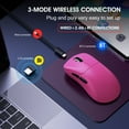 thumbnail image 3 of Wireless Gaming Mouse with 57g Lightweight Design,10000DPI,3 Mode USB-C/2.4G/Dual Bluetooth 5.3,Portable Rechargeable Mouse for PC/Mac/Laptop Gamer/Pink, 3 of 7
