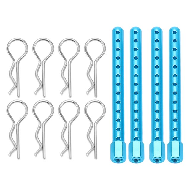 RC Corps de Poteau, Alliage d'Aluminium Facile Installation RC Voiture ShellColumn Remplacer les Accessoires avec R Broches pour la Télécommande Voiture Bleu
