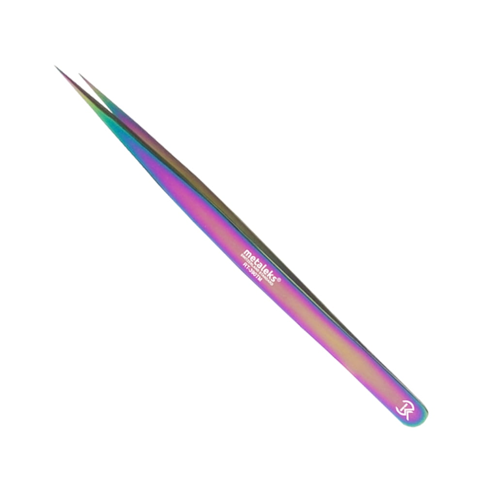 3 Pcs Russian Volume Japanese Stainless Steel Tweezers for Eyelash Extension in Red Titanium Coated with Red Magnetic Kit