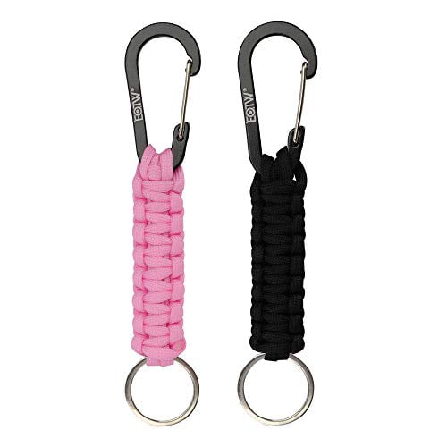 EOTW Keychain/Keyring with Carabiner Clips Lanyard Key Chain 6 inch 2 Black 