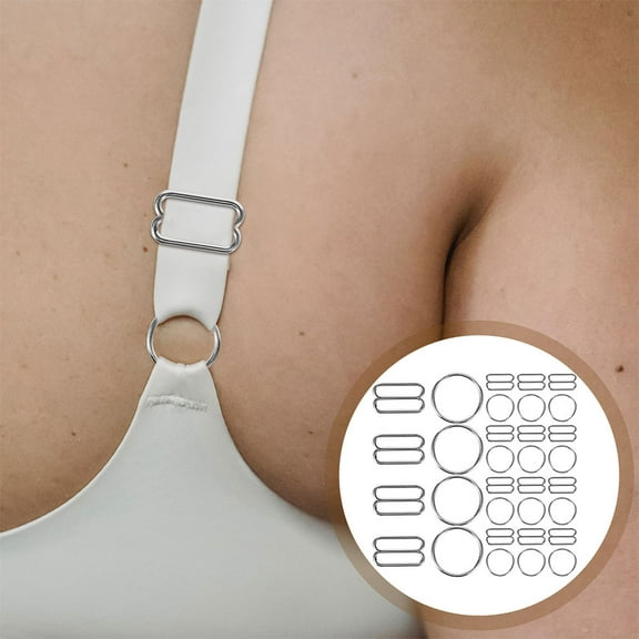 Raindrops MLINS 30 Pairs Adjustable Bra Strap Hooks 8 Shaped Zinc Alloy Buckles Lingerie Strap Adjusters Bra Clips Replacement for Sewing