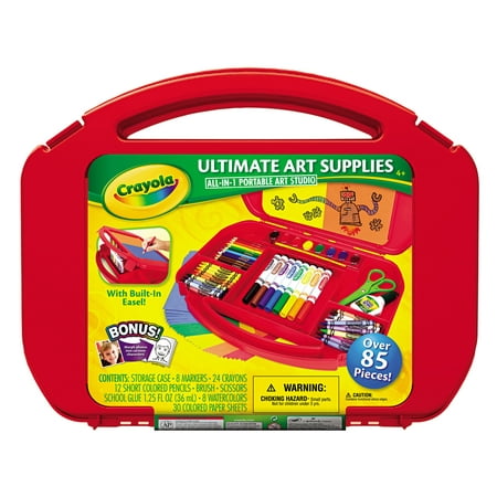 Crayola Ultimate Art Supplies and Easel with 85 Pieces, Beginner Child