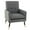 Gray, variant on Costway Linen Fabric Accent Chair Modern Single Sofa Chair with Solid Metal Legs Blue