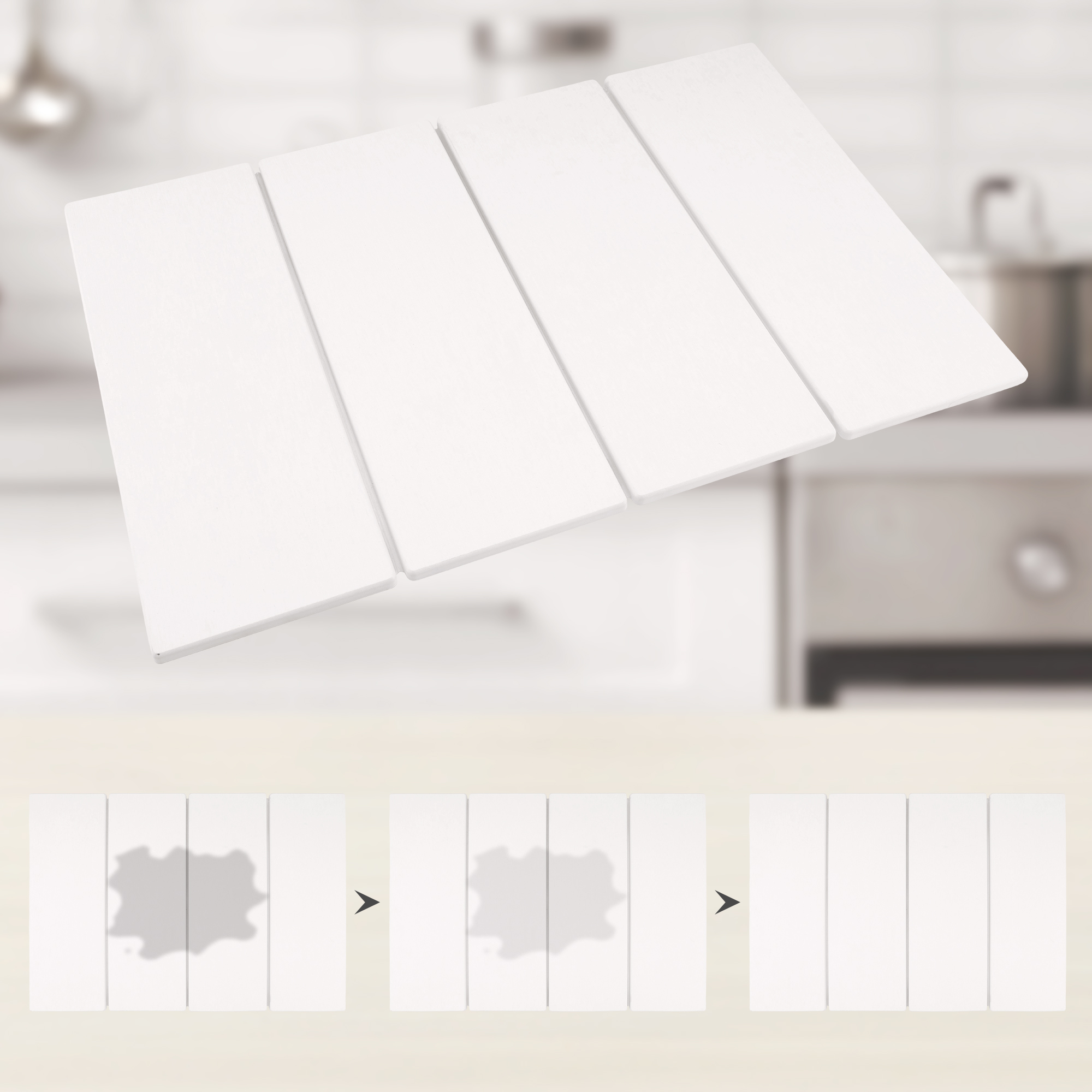 Unique Bargains Foldable Diatomaceous Stone Dish Drying Mat White