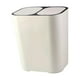 thumbnail image 1 of Cubo de basura de separación seca y húmeda Cubo de basura doméstico 2 compartimentos Diseño elegante Papelera de oficina para lavandería, vehículos blanco perfecl bote de basura de cocina, 1 of 8