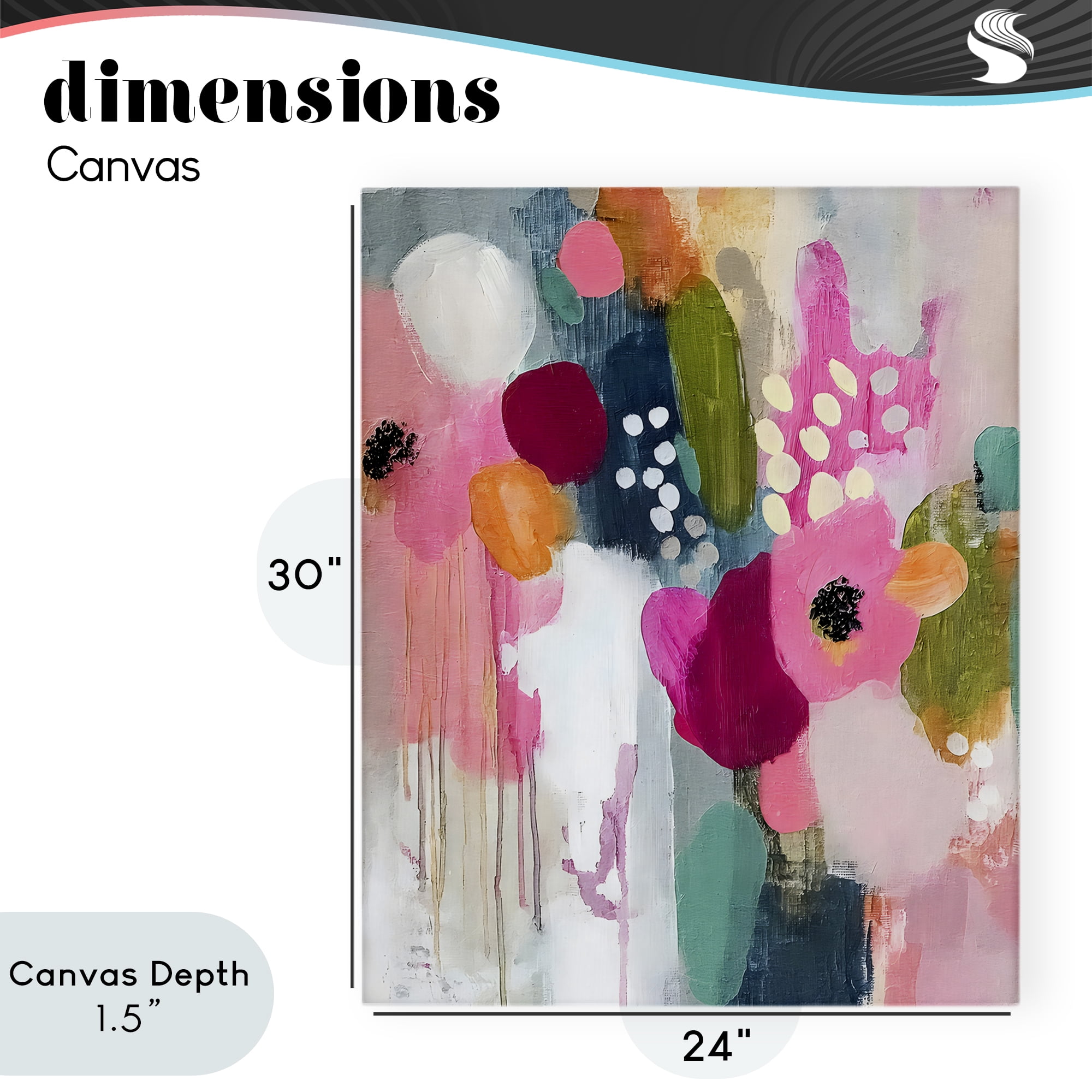 Stupell Industries Paint Drip Blooms Cascade Canvas Wall Art, design by Riley B